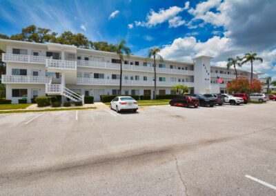 Building with spacious car parking at Seminole Gardens Apartments